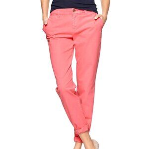Gap Broken-In Straight Khakis Neon Pink Stretch Pants Size 8